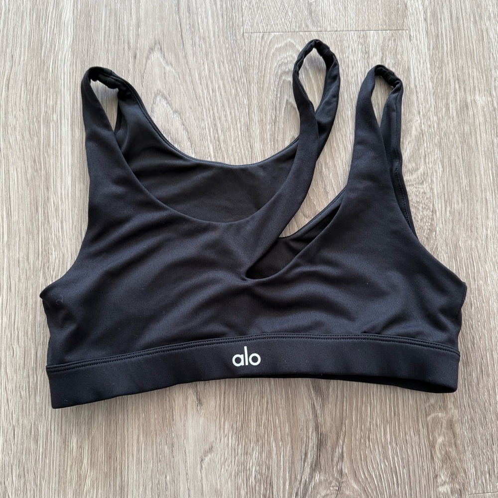 ALO Yoga Black Double-Strap Sports Bra